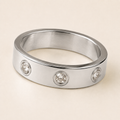 Love Zircon Diamond Accent Stainless Steel Ring