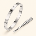 Polished Titanium Steel Screw Love Bangle