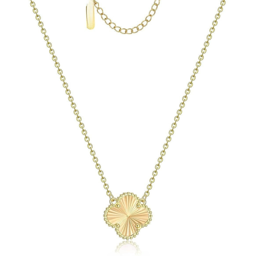 18K Gold-Plated Clover Sunburst Necklace