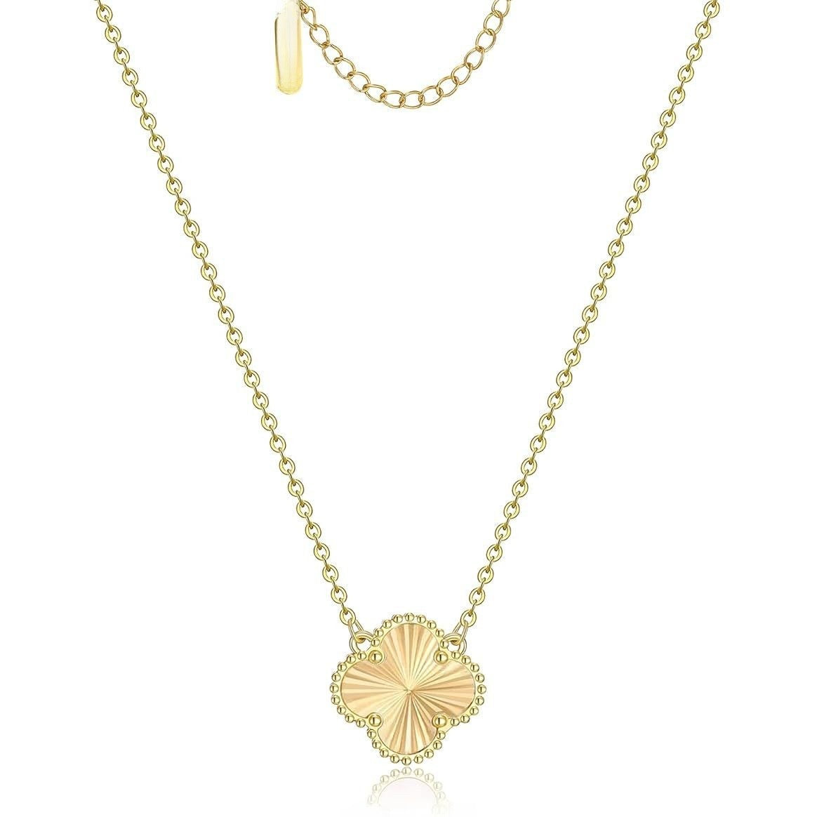 18K Gold-Plated Clover Sunburst Necklace
